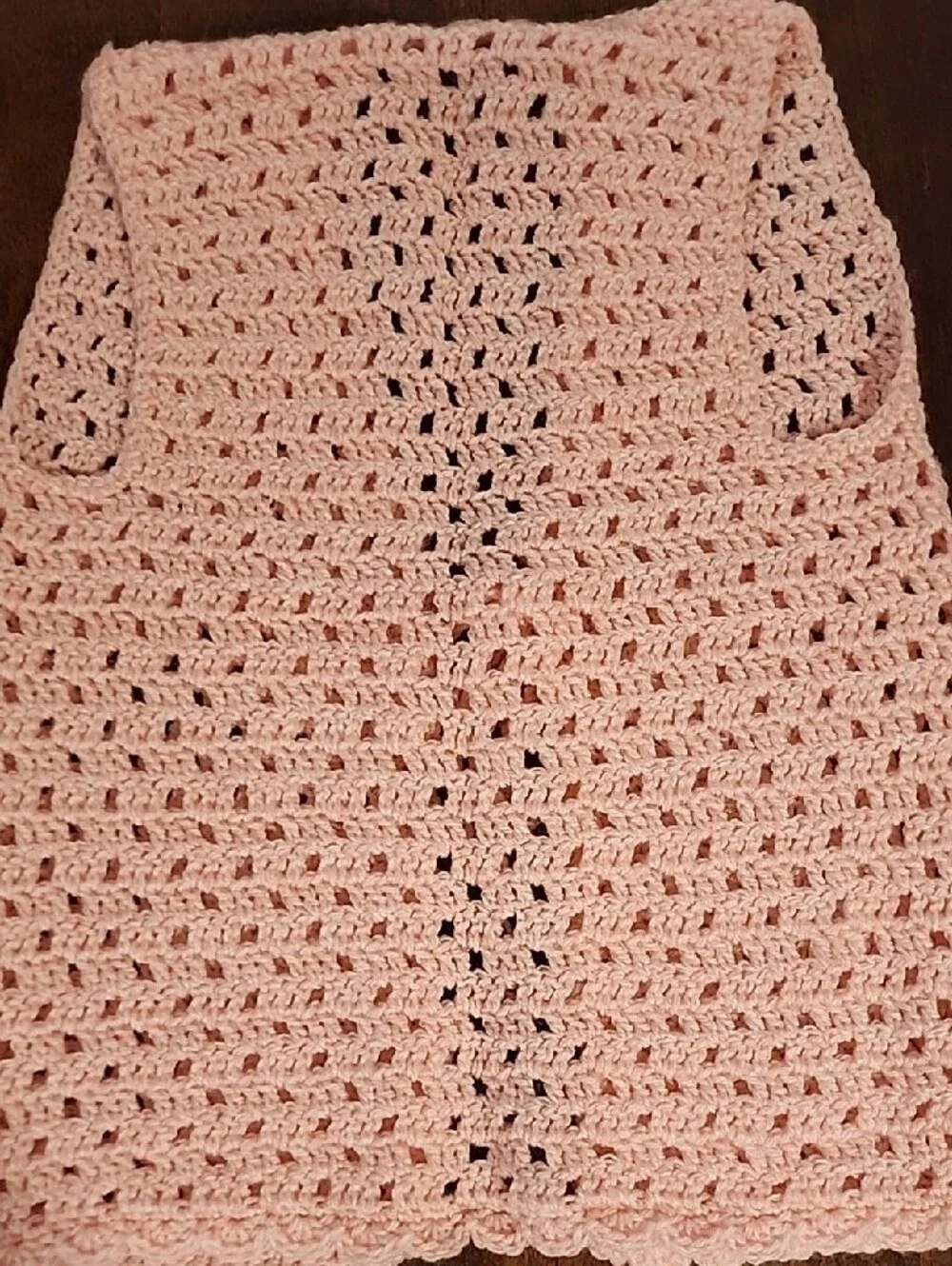 Hand Crafted Light Pink Crochet Kids Vest & Hat Set